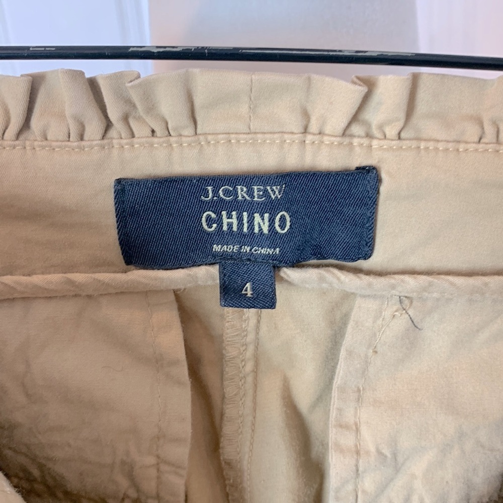 Classic J.CREW camel chino pants with frills - Picture 6 of 6